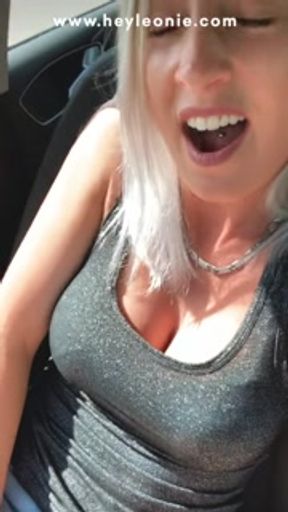 OMG crazy! I secretly fingered my pussy in a public parking lot