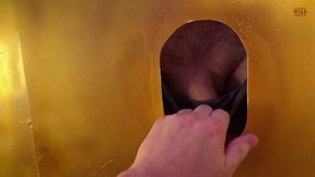 His cut cock made me so horny at the GloryhOLe