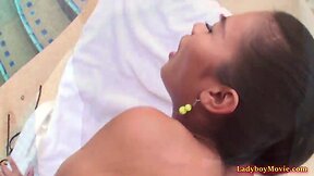 Tran jasmine cocksucking and condomless anal outdoor