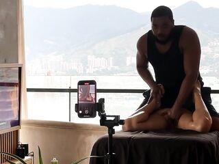 She didn't know you could give a angel a massage with a glad ending.