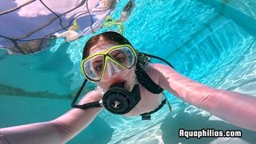 Aquaphilias- Kat Snow- Her First SCUBA Lesson in the Pool wearing Leohex