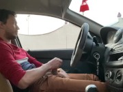 Gay jerk off in car public