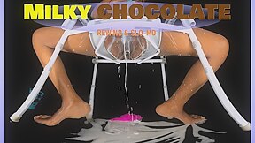Chocolate Bae In Milky Chocolate - Ebony Drenched In White Toilet Pov