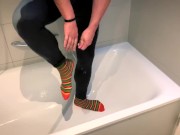 Peeing multiple times in my grey leggings