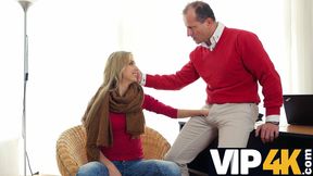 Slutty blonde beauty rides older man's huge 4k cock