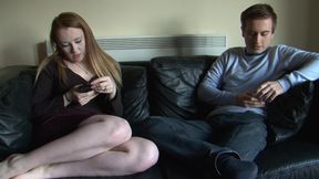 Horny stepsis sucks and fucks on stepbrothers cock on the bed