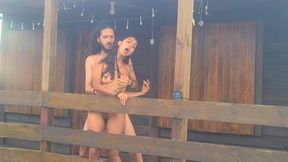 A camper asks a peasant woman for firewood and ends up giving her rough sex with creampie