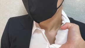 Corporate Girl Grabbed by Her Collar – Asian Beauty in Office Attire
