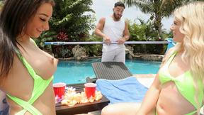 ”Stepsisters Alessia Luna & Nikki Sweet pool 3some”