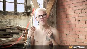 ”Blond Sub Got His Tiny Arse Banged By A Huge Dildo”