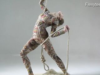 Anka the nudist showing her talent