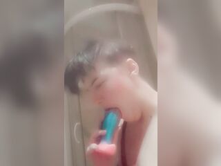 Trans femboy twink sucks dream sex-toy