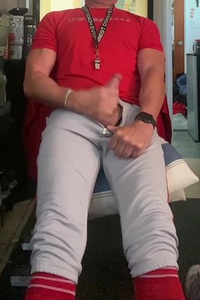 After Edging Jockdad87 Shoots a Load N Baseball Gear