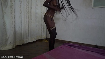 Perfect skinny African body keeping my dick hard for the day