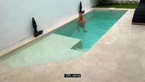 Ken Honey bangs naked stepsis in pool while parents are out