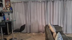 Greeting my master and sucking his cock with my hand cuffs behind my back