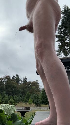 Morning piss outside