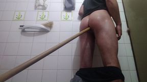 He is washing clothes, clothes and straw came out...!!