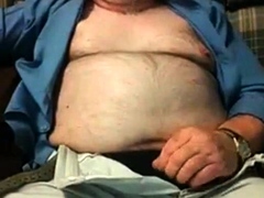Hairy Grandpa Bear Fondling His Cock