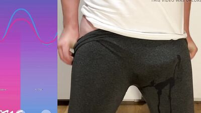 Huge cock huge cum in pants compilation