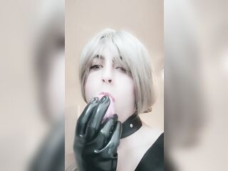 Femboy sucking vibrator