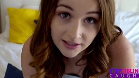 Slim teen girl gets Stepbrother's thick cock in her pink pussy and Moans in POV