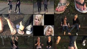 Candy & Jade One Shoe and One Flip Flop Foot Play (in HD 1920X1080)