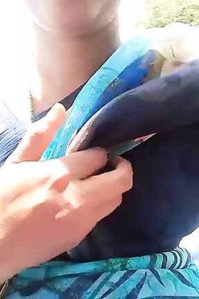Indian wife bike ride boob show