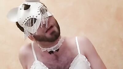 Masked sissy is having some fun in front of the cam