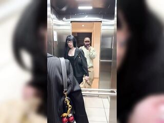 hot date sucks my jock in an elevator
