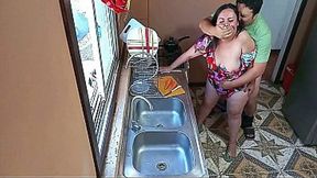 Busty Step Mom Bent Over Kitchen Counter & Fucked Till She Screams