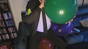 Alpha Bouncer Popping Balloons: B2P, Sitting, and Foot Popping Action!