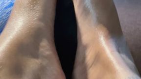 Black and White French Tip Footjob (No Cumshot) with SpoilGoddess_J