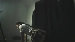 College Teen gives a sloppy blowjob and footjob for cash