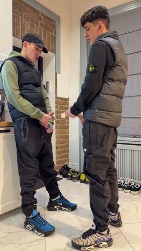 Came Back From Outside and Emptied Full Dicks on Black Pants