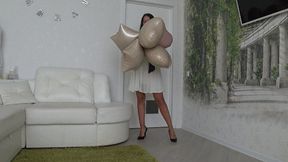 I pop foil balloons in different ways cc