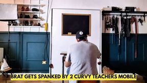BRAT DOESN'T STUDY AND GETS PUNISHED BY 2 CURVY MATH TEACHERS 1 PART MOBILE VERSION