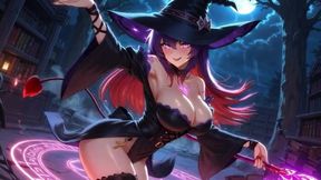 Sexy Witch's Power Ritual: Sparks on Clit, Aerial Ride and Magical Internal Cumshot!