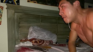 Hard Deepthroat Until His Eyes Water And Spit Pours Down His Chin