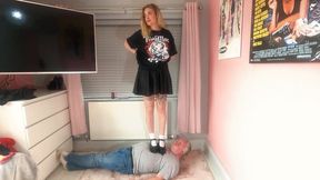 Mini Skirt T-Shirt & Mary Jane Chunky Shoes Trampling 2