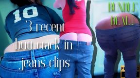 BUNDLE DEAL; 3 recent butt-crack in jeans clips WMV