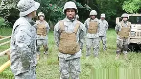 Black Military Dude Fucked Hard By White Soldier
