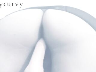 Golden-haired Carlycurvy teases with sex-toy and butt in your face