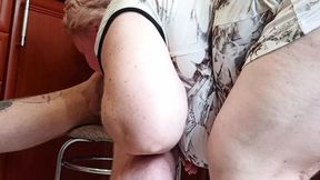 Stepmom masturbates &mdash;  licks &mdash;  and watches the cumshot