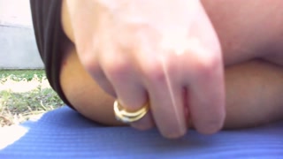 Public masturbation in the public garden come and spy on me wanker!