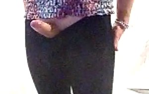 Cloths show with sissy cock out