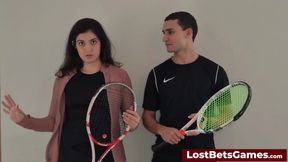 Rafaela and Igor Are Taking Their Strip Tennis Match Outside