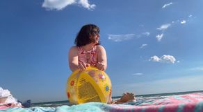 Beach Ball Fun at the Beach with my Girlfriend