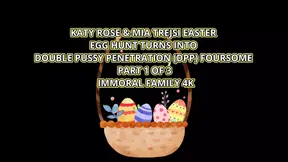 Hottest horny best friends double penetrated in 4K Easter foursome