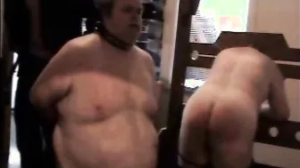 Two superchub bear slaves dominated and bareback fucked in Toronto
